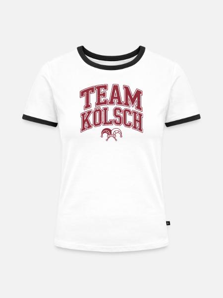 Team Kölsch - Karneval Kostüm - Frauen Kontrast-T-Shirt - Weiß/Schwarz