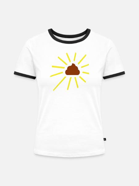 Kacke scheint - Frauen Kontrast-T-Shirt - Weiß/Schwarz