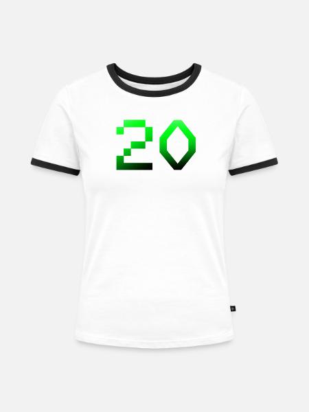 Neon Pixel 20 Retro Geometrie - Frauen Kontrast-T-Shirt - Weiß/Schwarz
