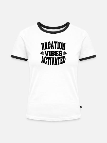 VACATION VIBES - Frauen Kontrast-T-Shirt - Weiß/Schwarz