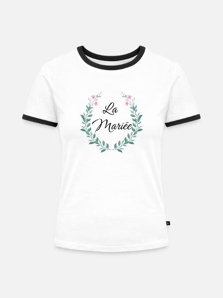 Die zukünftige Junggesellinnenbraut - Frauen Kontrast-T-Shirt - Weiß/Schwarz