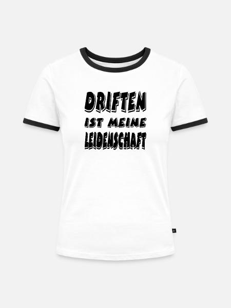Driften - Frauen Kontrast-T-Shirt - Weiß/Schwarz