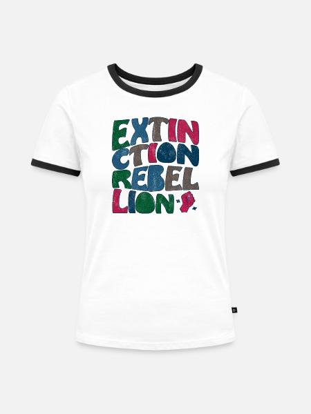 Extinction rebellion retro - Frauen Kontrast-T-Shirt - Weiß/Schwarz