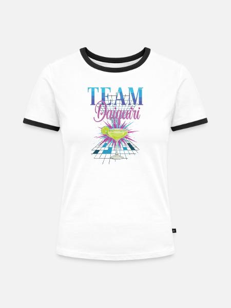 Junggesellinnenabschied Cocktail Team Daiquiri - Frauen Kontrast-T-Shirt - Weiß/Schwarz