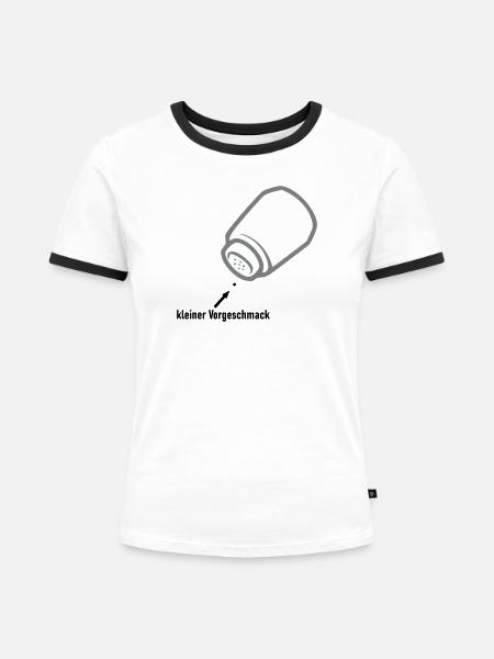 kleiner Vorgeschmack - Frauen Kontrast-T-Shirt - Weiß/Schwarz