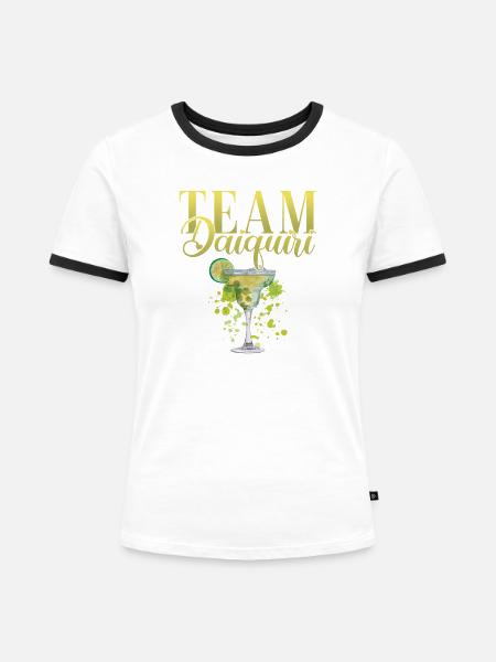 Junggesellinnenabschied Cocktail Team Daiquiri - Frauen Kontrast-T-Shirt - Weiß/Schwarz