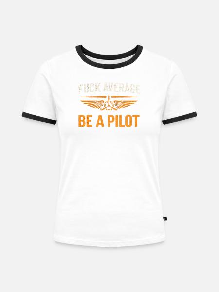 Stolzer Pilot – Fliegen mit Leidenschaft - Frauen Kontrast-T-Shirt - Weiß/Schwarz
