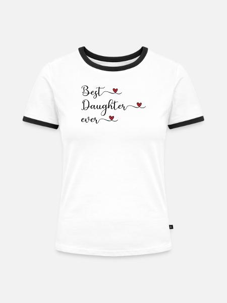 Tochter - beste Tochter der Welt - Frauen Kontrast-T-Shirt - Weiß/Schwarz