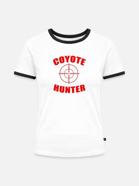 Jagd Jäger Kojote - Frauen Kontrast-T-Shirt - Weiß/Schwarz
