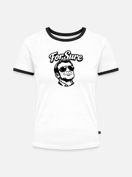 Für Certain Macron – männlicher Präsident - Frauen Kontrast-T-Shirt - Weiß/Schwarz