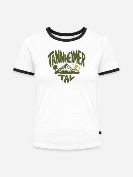 Tannenheimer Tal Berglandschaft Retro - Frauen Kontrast-T-Shirt - Weiß/Schwarz