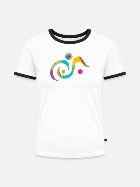 yoga-design_19 - Frauen Kontrast-T-Shirt - Weiß/Schwarz