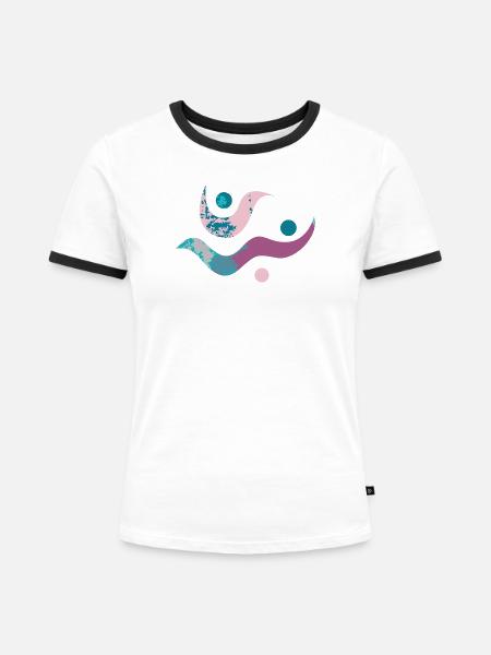 yoga-design_32 - Frauen Kontrast-T-Shirt - Weiß/Schwarz