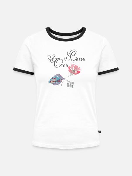 Beste Oma - Frauen Kontrast-T-Shirt - Weiß/Schwarz