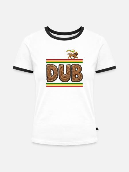 Dub Holz Reggae - Frauen Kontrast-T-Shirt - Weiß/Schwarz