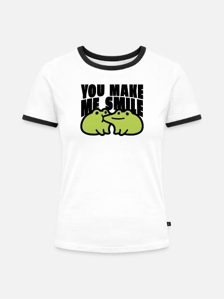 You Make me Smile Spruch - Frauen Kontrast-T-Shirt - Weiß/Schwarz