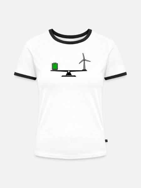 Verteile klug - Frauen Kontrast-T-Shirt - Weiß/Schwarz