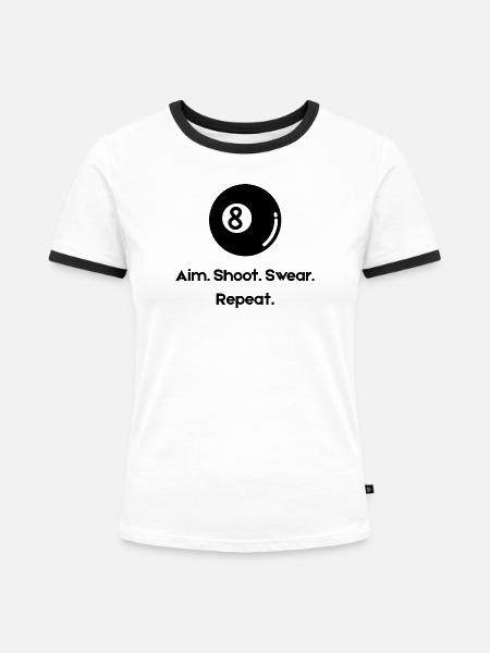8 Ball - Billardball - Frauen Kontrast-T-Shirt - Weiß/Schwarz