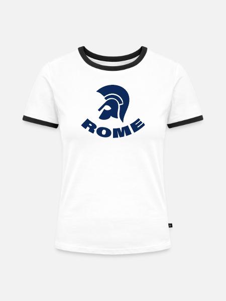 ROME - Frauen Kontrast-T-Shirt - Weiß/Schwarz