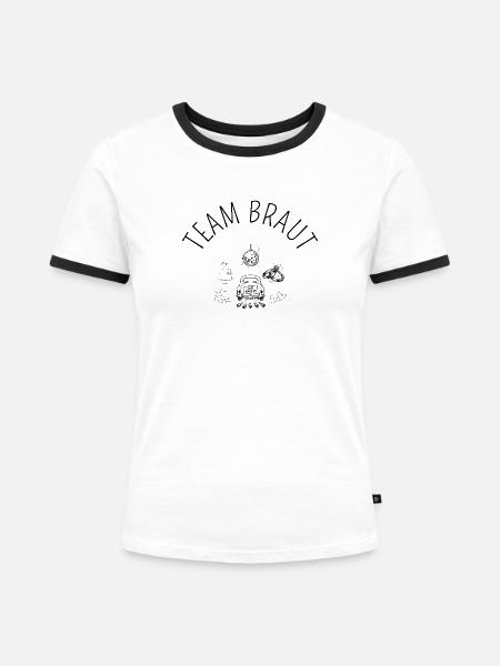 Hochzeit -Team Braut - Clip Art - Frauen Kontrast-T-Shirt - Weiß/Schwarz