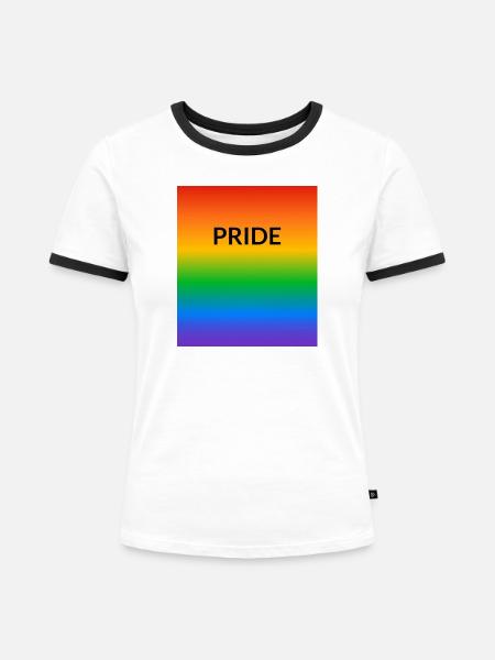 Pride Rainbow LGBTQ - Frauen Kontrast-T-Shirt - Weiß/Schwarz