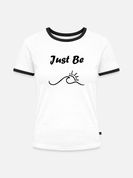 Betet einfach - Frauen Kontrast-T-Shirt - Weiß/Schwarz