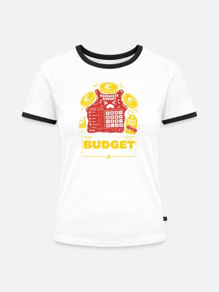 Mein Budget Hat Gummibeine - Frauen Kontrast-T-Shirt - Weiß/Schwarz