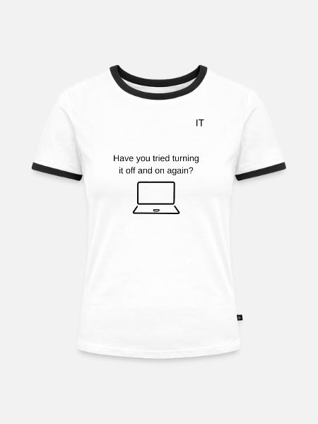 Technischer Support - Frauen Kontrast-T-Shirt - Weiß/Schwarz