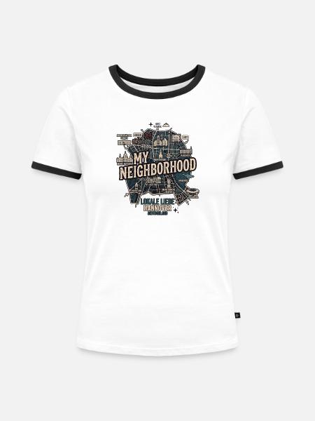 Hannover Heimatstadt - Frauen Kontrast-T-Shirt - Weiß/Schwarz