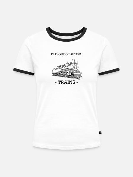 Geschmack von Autismus: Züge - Frauen Kontrast-T-Shirt - Weiß/Schwarz
