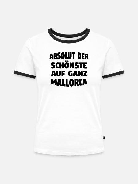 Der schönste auf Mallorca - Frauen Kontrast-T-Shirt - Weiß/Schwarz