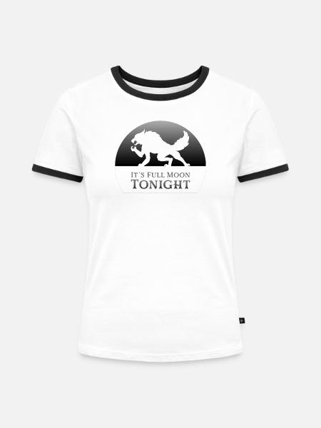 Werwolf - Frauen Kontrast-T-Shirt - Weiß/Schwarz