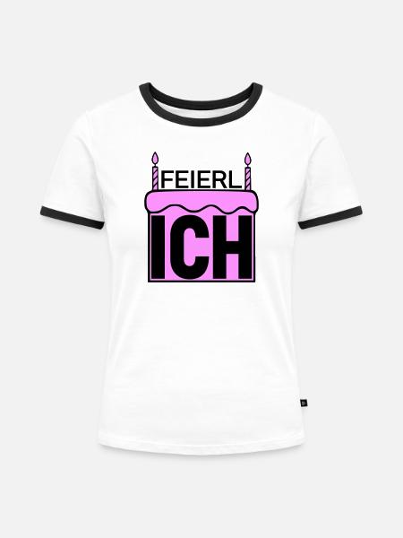 ich feierlich - Frauen Kontrast-T-Shirt - Weiß/Schwarz