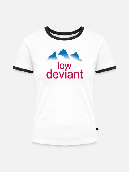 Low Deviant - Frauen Kontrast-T-Shirt - Weiß/Schwarz