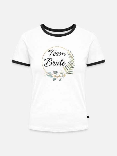 Team-Braut-Matching - Frauen Kontrast-T-Shirt - Weiß/Schwarz