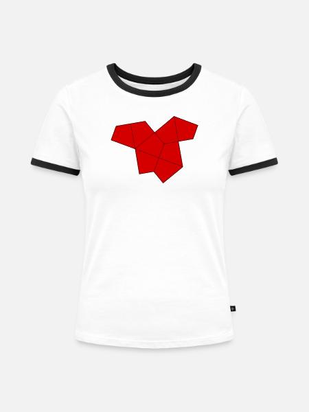 Einstein Parkett - Frauen Kontrast-T-Shirt - Weiß/Schwarz