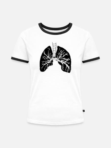 Lungenbaum No. 2 - Frauen Kontrast-T-Shirt - Weiß/Schwarz