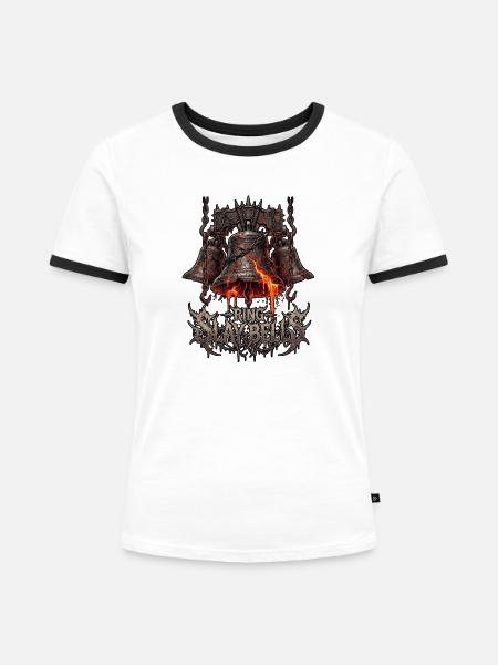 Metal Weihnacht - Frauen Kontrast-T-Shirt - Weiß/Schwarz
