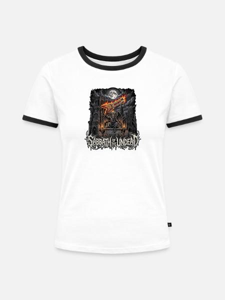 Death Metal Halloween - Frauen Kontrast-T-Shirt - Weiß/Schwarz