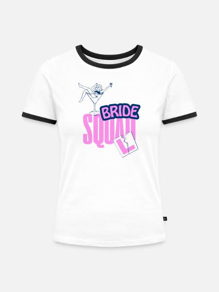 Bride Squad Martini Bash - Frauen Kontrast-T-Shirt - Weiß/Schwarz