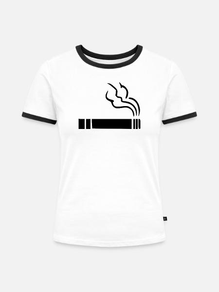 Zigarette Raucherzone - Frauen Kontrast-T-Shirt - Weiß/Schwarz