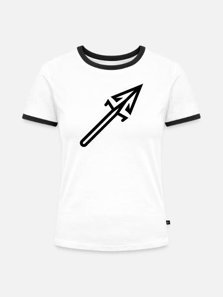 Harpune - Frauen Kontrast-T-Shirt - Weiß/Schwarz