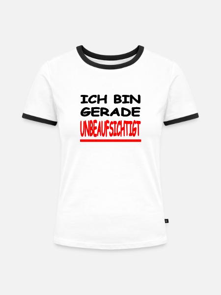 Unbeaufsichtigt - Frauen Kontrast-T-Shirt - Weiß/Schwarz