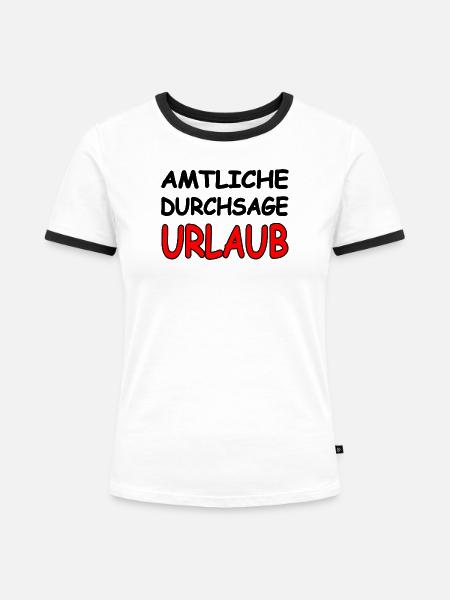 Urlaub - Frauen Kontrast-T-Shirt - Weiß/Schwarz