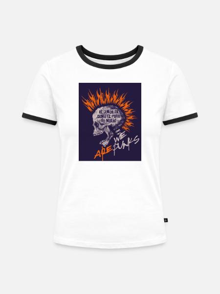We are punks - Frauen Kontrast-T-Shirt - Weiß/Schwarz
