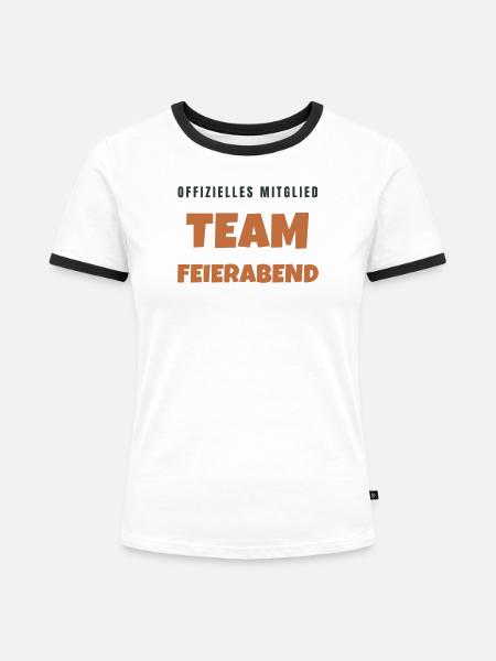 Team Feierabend offizielles Mitglied - Frauen Kontrast-T-Shirt - Weiß/Schwarz