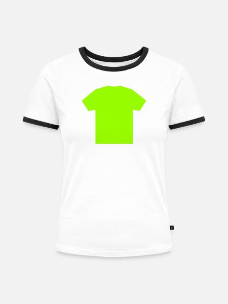 Shirt-Shirt - Frauen Kontrast-T-Shirt - Weiß/Schwarz