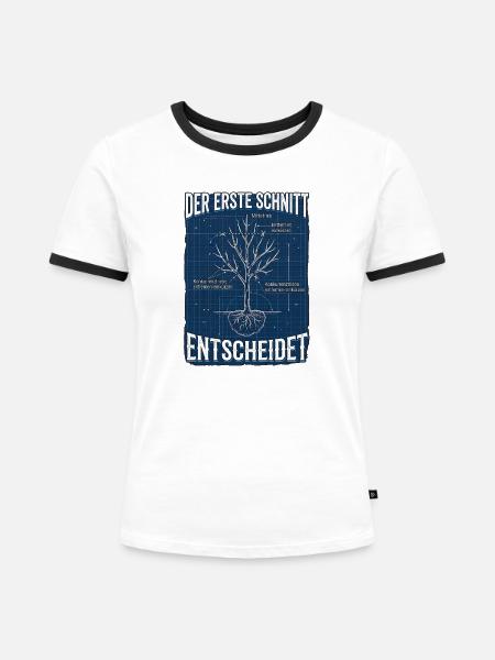 Baum Experte - Frauen Kontrast-T-Shirt - Weiß/Schwarz
