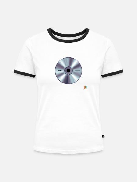 Global Chrome Energy - Frauen Kontrast-T-Shirt - Weiß/Schwarz