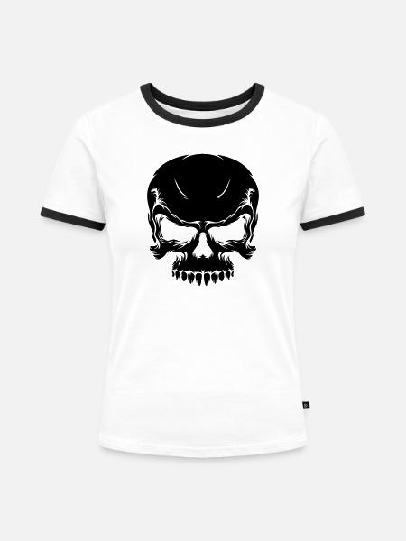 blutfleck - blood - blut - Frauen Kontrast-T-Shirt - Weiß/Schwarz